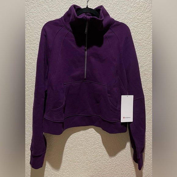 Lululemon NWT Scuba Oversized Funnel Neck Half Zip Dramatic Magenta Size M L - Picture 7 of 11